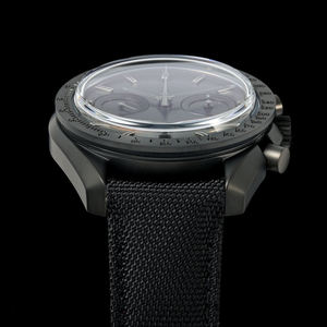 Bague en céramique noire à ouverture en forme d'anneau. Fonction de veilleuse super puissante. Surface en verre saphir miroir. Montre mécanique pour homme - Product Image 3