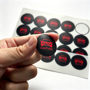 Etiqueta Adhesiva de Advertencia para Automóvil Personalizada OEM, Icono de Vehículo Rojo, Vinilo Autoadhesivo de PVC, Impresa, Resistente al Agua - Product Image 2
