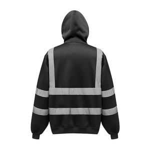 Yüksek kaliteli Polyester sınıf 2 su geçirmez yansıtıcı ceket kış yumuşak uzun kollu Hoodie güvenlik ceket bez Hoodie ile Hi Vis - Product Image 5