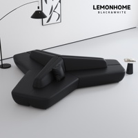 Ensemble de canapés modulaires en tissu technique aspect cuir de forme spéciale pour salons de beauté, établissements de formation, halls d'hôtels