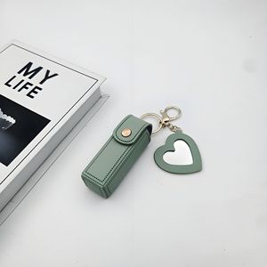 Estuche de Piel Sintética Personalizado para Lápiz Labial con Espejo y Llavero, Bolsa de Almacenamiento Portátil para Brillo Labial y <span class=keywords><strong>Perfume</strong></span> - Product Image 4