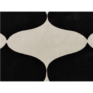 Tapis marocains géométriques modernes de style luxe léger, en laine de Nouvelle-Zélande, noir, grand, pour salon, tissés à la main, fabriqués à la machine - Product Image 2