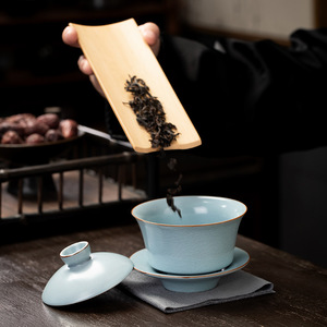 Service à thé chinois rétro en céramique Gaiwan pour la maison, <span class=keywords><strong>bol</strong></span> à thé - Product Image 2