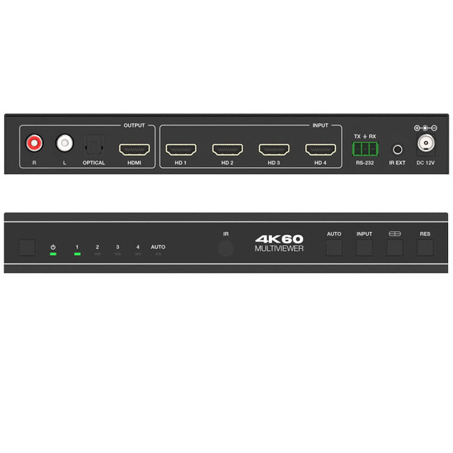 OEM 4K60 4x1 HDMI Multi-Format Splitter with for Connection Metal Construction Seamless UHD Video Processing