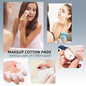 Tampons carrés <span class=keywords><strong>en</strong></span> coton bio jetables écologiques, non-tissés, sans peluches, pour le démaquillage du visage et les soins cosmétiques - Product Image 3