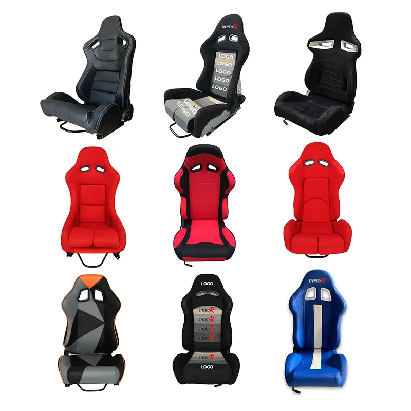 Custom modified car sport seat plush leather recline bucket racing seats