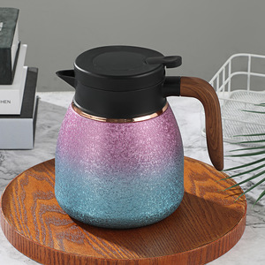 Gradient Pink Silver Stainless Steel Vacuum <b>Tea</b> Pot 1100ml With Lid Heat Resistant <b>Thermos</b> For Household Use - Product Image 3