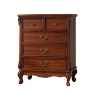 Armoire de chambre à coucher en bois massif rétro, commode de rangement à cinq ou six tiroirs de style américain, ensemble de meubles pour chambre d'hôtel et salon