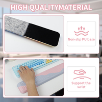 Ensemble de tapis de clavier ergonomique en mousse à mémoire de forme antidérapante avec repose-poignet et tapis de souris personnalisé à motif de dessin animé