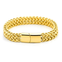 Bracelets pour hommes en acier inoxydable à double chaîne, bijoux personnalisés, bracelets tendance, bijoux hip-hop rock