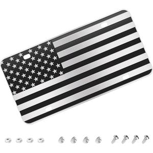 Op maat gemaakte, 3D-geëmbosseerde plastic kentekenplaat van 12*6 inch met Amerikaans vlagdesign voor patriottische presentatie - Product Image 4