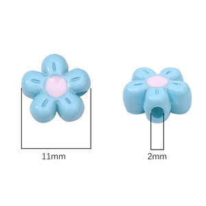 <b>Balloon</b> Flower Acrylic Beads Painted Loose Spacer DIY Bracelet Necklace Phone Charms Accessories Wholesale Bulk - Product Image 2