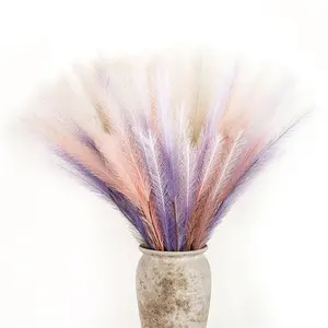 Best Seller Colorful Large Silk Pampas Grass Artificial Flowers for Wedding Decor