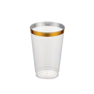5oz Clear PS Plastic Stemless <span class=keywords><strong>para</strong></span> copas de champán con borde dorado <span class=keywords><strong>Vasos</strong></span> de cóctel desechables <span class=keywords><strong>para</strong></span> fiestas, bodas y eventos - Product Image 5
