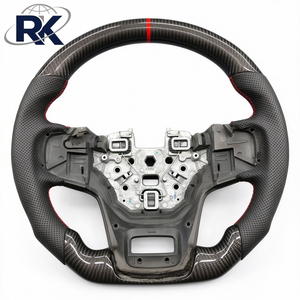 Volante de Lujo de Fibra de Carbono Real para <span class=keywords><strong>Bronco</strong></span> 2021-2024, Cuero Perforado con Costuras Naranjas, <span class=keywords><strong>Precio</strong></span> Bajo al por Mayor - Product Image 1