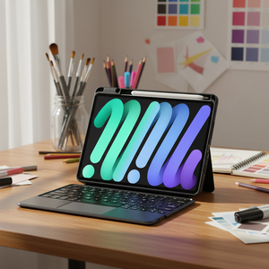 <span class=keywords><strong>Cover</strong></span> per Tastiera Wireless Magnetica Staccabile in TPU+ABS OEM ODM per <span class=keywords><strong>iPad</strong></span> 6a/7a Generazione, Rotazione a 360° con Slot per <span class=keywords><strong>Penna</strong></span> - Product Image 1