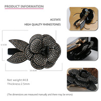 Buena haut de gamme femmes cheveux accessoires plein strass camélia fleur femmes pinces à cheveux bandeau de cheveux bandeau