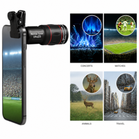 Télescope portable 18X25 pour l'extérieur, très vendu, objectif téléobjectif externe 28X pour téléphone portable, télescope monoculaire HD pour l'observation des oiseaux