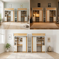 Lit superposé double de style nordique personnalisé pour appartement, dortoir, ou dortoir de personnel, avec système de rangement complet, vente en gros, Meida MDL-G2
