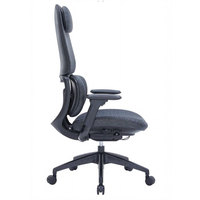 Silla de Oficina Ergonómica Moderna y Minimalista con Respaldo Dividido de Lino, Reposabrazos Ajustables y Reposacabezas Flotante para Uso en Hoteles y Hogares