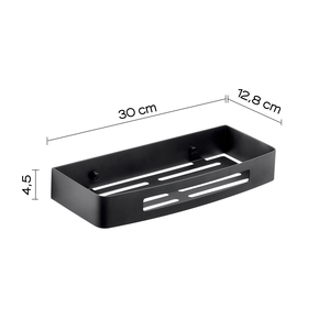 Mensola Angolare per Doccia NERVA in Lega di Alluminio Nero Opaco, Salvaspazio per Bagno Urbano, Montaggio ad Angolo - Product Image 3