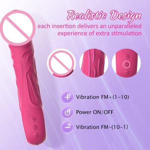 Realistischer Vibrator <span class=keywords><strong>Dildo</strong></span> für Frauen, Sexspielzeug Klitoris G-Punkt Anal Stimulator mit 10 leistungs starken Vibrations modus für Paare - Product Image 4