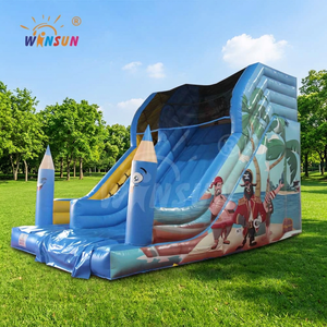 WINSUN Grand toboggan gonflable commercial pour adultes et enfants, toboggan sec gonflable en PVC - Product Image 1