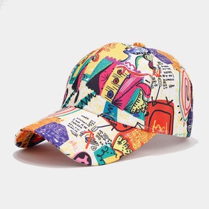 Casquette de baseball sportive à 6 panneaux avec impression <span class=keywords><strong>graffiti</strong></span>, nouvelle conception, imperméable, pare-soleil, visière incurvée, structurée - Product Image 1