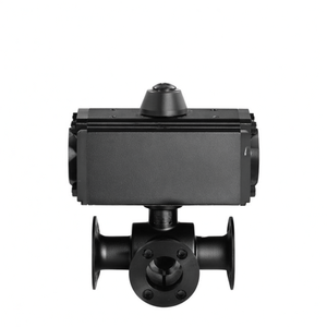 COVNA Urgent Order 3 Way Pneumatic Valve DN40 L Port Pneumatic Actuated SS316 Sanitary Ball Valve with <b>Tri</b>-<b>Clamp</b>, Single Acting - Product Image 1