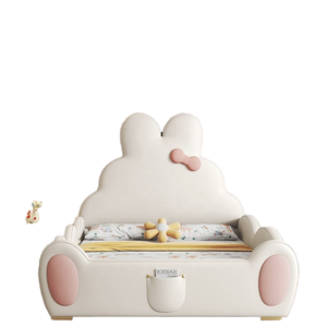 Хит продаж, односпальная кровать <span class=keywords><strong>Hello</strong></span> <span class=keywords><strong>Kitty</strong></span> Loft 1,5 м с хранилищем для спальни для девочек, новый дизайн, деревянная мультяшная кровать - Product Image 1