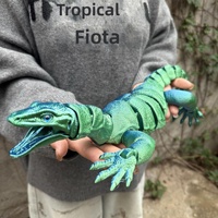 Figura de Lagarto Articulado Rojo y Azul, Impresa en 3D, de Plástico, Creativa, Moderna, Realista, Regalo