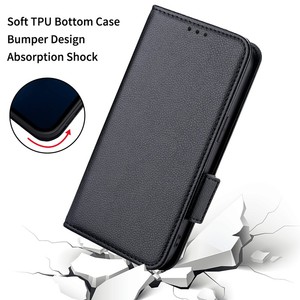 Funda de Teléfono Plegable Tipo Cartera con Hebilla Lateral y Soporte, de PU, con Diseño de Grano de Lichi, para ZTE Nubia Neo 5/Neo 5 GT/<span class=keywords><strong>RedMagic</strong></span> 11 Air, Venta al por Mayor - Product Image 3