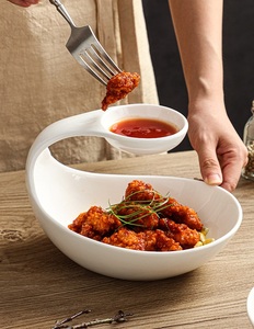 Modern Garden Green Ceramic Tableware Set High Quality Home Dinnerware with Eco-Friendly Salad Bowl for Pasta Made from <b>Clay</b> - Product Image 6