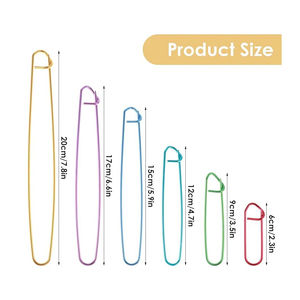 Lot de 1 épingles de sûreté colorées en aluminium pour le crochet et le tricot, marqueurs de mailles verrouillables - Product Image 6