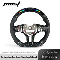 Accessoires intérieurs pour Hyundai I30N I20N Elantra N N-line Fastback, volant personnalisé en fibre de carbone forgée avec LED
