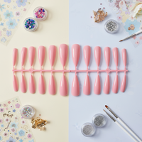 Lot de 120 faux ongles ABS de haute qualité, couleur unie, pour application sur les doigts, design stiletto long