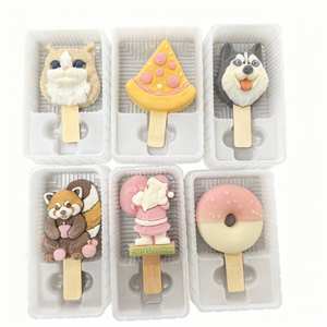 Boîte <span class=keywords><strong>à</strong></span> glace rigide en forme de chat 3D mignonne, certifiée HACCP, compatible Halal, personnalisable, emballée individuellement, 80g, saveur caramel au lait - Product Image 4