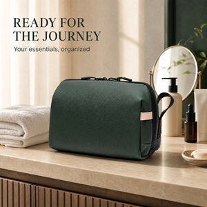 Pochette de voyage étanche en PU grande capacité avec logo personnalisé, pour articles secs et humides, idéale pour les voyages d'affaires, le rangement domestique et comme trousse de maquillage - Product Image 5
