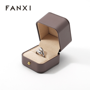 Caja de Regalo para Joyería FANXI, Personalizada, de Lujo, en Forma Rectangular, de Plástico y Terciopelo Azul, para Guardar Anillos, con Opción de Logotipo Personalizado - Product Image 4