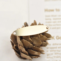 24*6.2 Connecteurs de barre ovale 14K Pendentif à breloque de forme ovale de bateau rempli d'or avec double trous pour la fabrication de bijoux de bracelet à bricoler soi-même