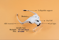 High-quality Led Magnifying Glasses Eyelashes Makeup Tools Magnifying Glasses with 5 Magnified Lenses