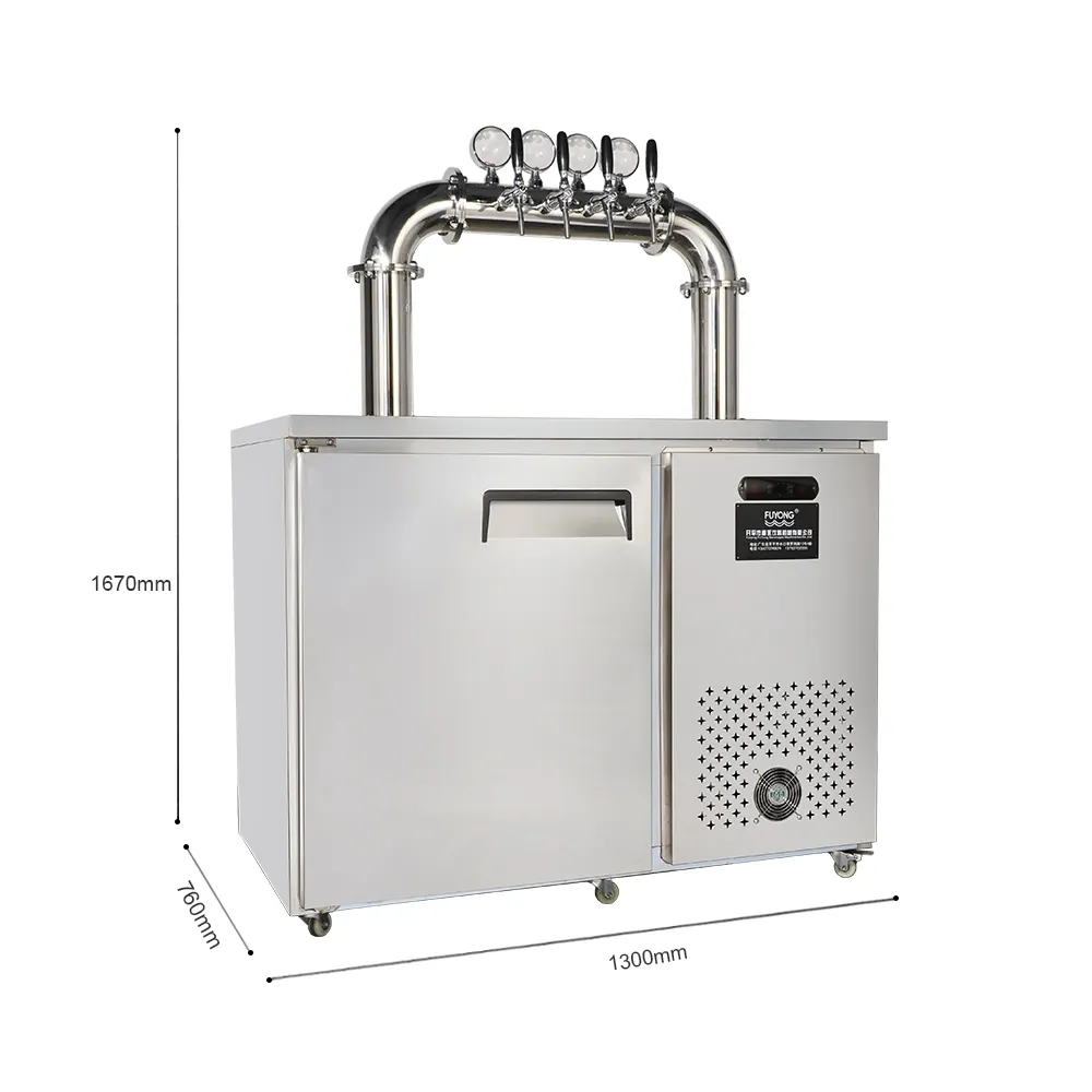 Thương mại thép không gỉ bia mát thùng tủ lạnh hiển thị kỹ thuật số bia Dispenser kegerator