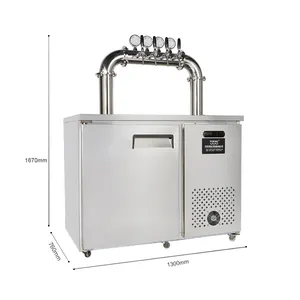 Tong pendingin bir baja tahan karat komersial Kegerator Dispenser bir tampilan Digital kulkas