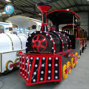 Atracciones comerciales para niños Paseos en tren eléctrico Paseos en tren negro y rojo platino para niños - Product Image 4