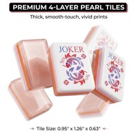 Jeu de Mahjong américain de luxe moderne de haute qualité OEM ODM, 4 couches, 160 tuiles en plastique nacré, pour voyage et soirées