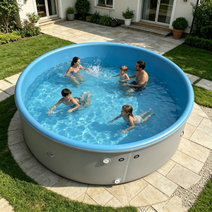 <span class=keywords><strong>Piscine</strong></span> gonflable rectangulaire InflaToGo en PVC de 15 cm d'épaisseur <span class=keywords><strong>avec</strong></span> installation facile et filtre à sable pour utilisation en jardin - Product Image 5