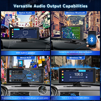 Caméra de tableau de bord portable à double canal avec écran IPS avant 1024x600, Carplay, Android Auto, sans fil, écran tactile 6,86 pouces, caméra de recul, carte SD