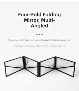 Multifunctional Lighted Four-Sided Folding Cosmetic <b>Mirror</b> Portable Dual Sided Magnifying Pocket <b>Mirror</b> - Product Image 3