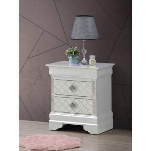 DB Sleek Silver Champagne Nightstand Muebles modernos para el hogar para dormitorio y sala de estar Material de vidrio y madera - Product Image 4