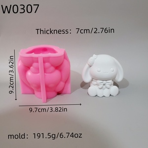 Moules de coulée en résine faits à la main pour bricolage ornements décoratifs Ins Style Silicone lapin moules W0307 - Product Image 2